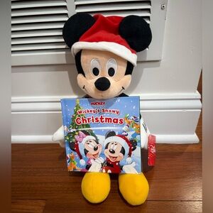 Mickey Mouse Plush with Christmas Book